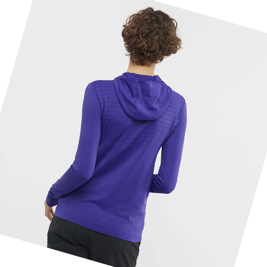 Sudadera Con Capucha Salomon ESSENTIAL SEAMLESS Mujer Morados | MX 2531GSO